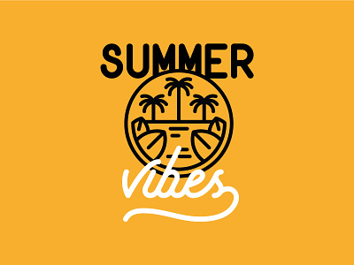 Summer Vibes beach black gold illustration illustrator logo summer surfing swag swagup typography vector