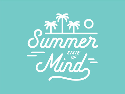 Summer State of Mind beach illustration illustrator logo summer sun swag swagup teal typography vector white