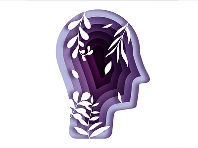 Let your mind flourish - Papercut Style Illustration