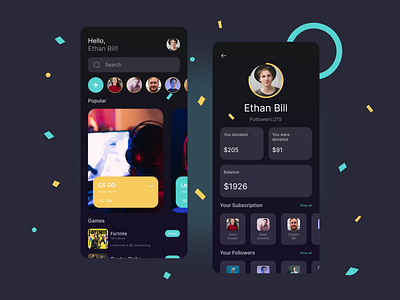 Streaming app mobile design