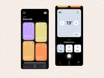 Smart Home - Mobile App app automation azizxabibullaev clean dark design electric home monitoring house minimal mobile app monitoring remote control smart smart app smart device smart home ui ui sharks ui ux