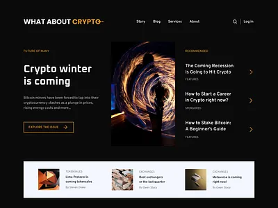 Crypto Magazine Hero behance branding creative crypto design digital userexpirience dribbble hero hero section inform inform page landing landing page magazine ui uidesigner uiux userexpirience uxdesign visualsesign