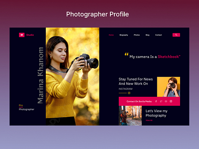 Photographer Website Design design figma graphic design typography ui ux