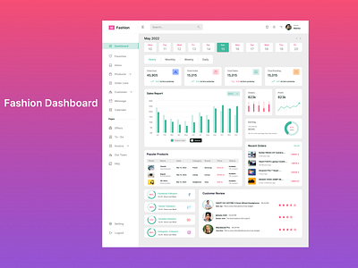 Fashion Dashboard design figma graphic design illustration typography u ui ux