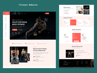 Fitness website design figma fitness graphic design typography ui ux website