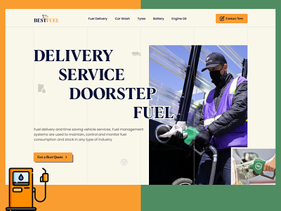 Fuel Delivery Website Design best website design fuel fuel delivery services fuel landing page fuel website hero section typography ui user interface design ux website