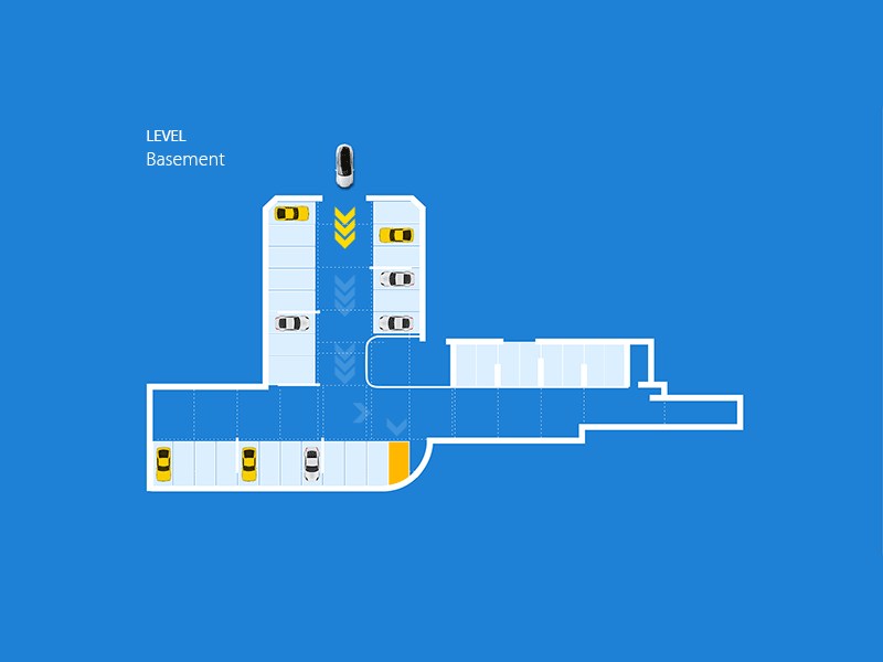 Parking lot guidance animation car parking