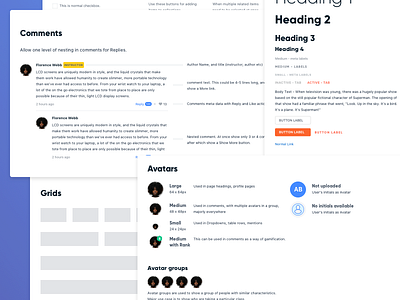 Design System - collage avatars component library design systems forms grid learning platform sf ui typography