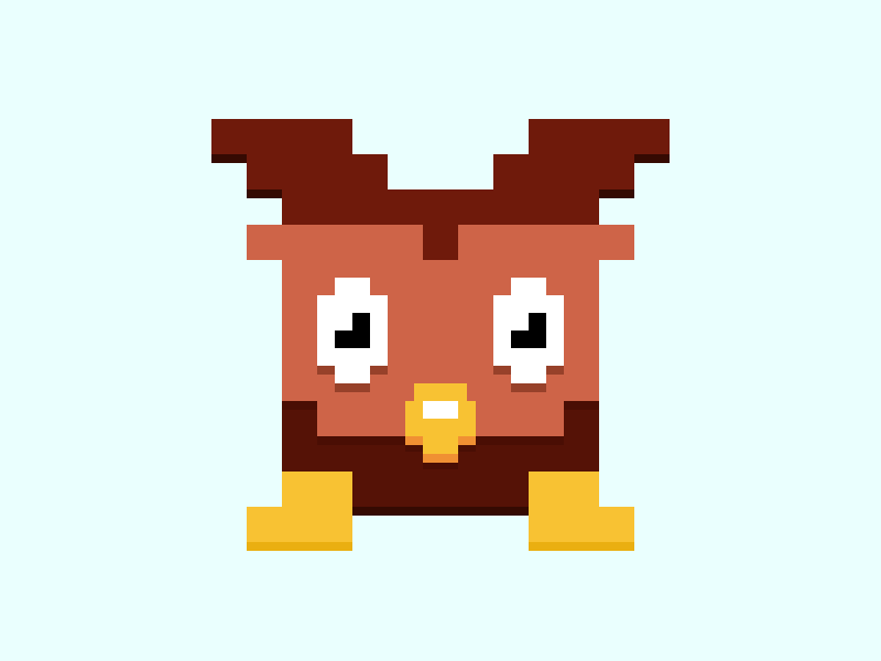 8-bit Owl 8-bit emoji retro owl animal 8-bit