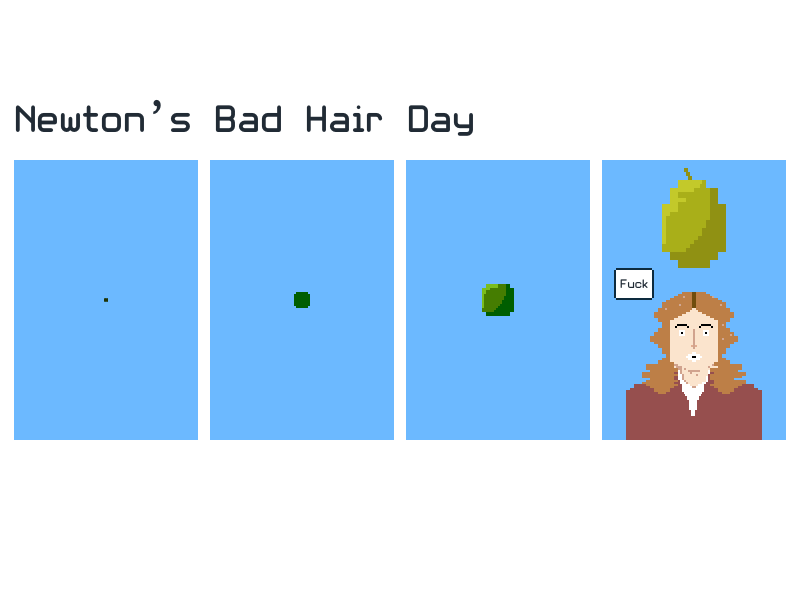 8-bit Newton Comic Strip science isaac newton humor comic strip 8-bit