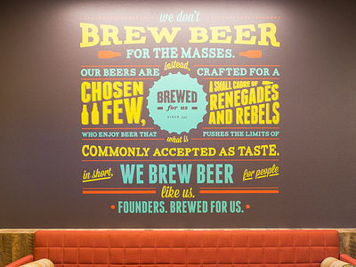 Founders Mural beer branding environmental design graphic design typography