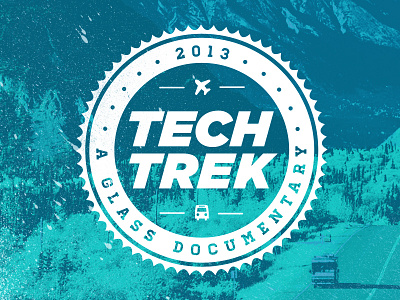 Tech Trek Logo adventure circle gotham logo mark retro stamp tech trek