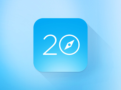 Twenty iOS Icon app apple blue button clean flat icon ios ios7 iphone location map