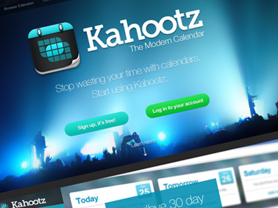 Kahootz Landing Page calendars kahootz landing page web