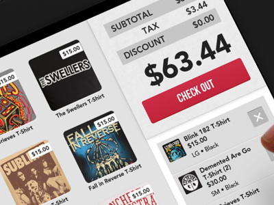 TheHub.fm iPad POS Interface app ios ipad merchandise music of point pos sale