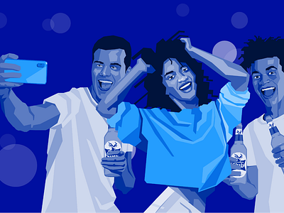 Beer Illustrations beer blue club pilsner design flat happening happy illustration selfie vector