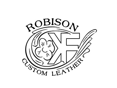 Robison Custom Leather Logo branding design graphic design logo vector