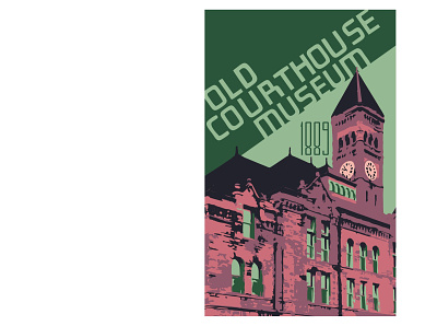 Old Courthouse Museum Poster design graphic design illustration poster vector