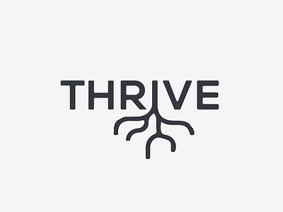 Thrive Logo branding design logo logo design marketing roots t t logo tree