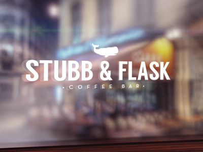 Stubb & Flask Coffee Bar Logo coffee design hipster logo moby dick