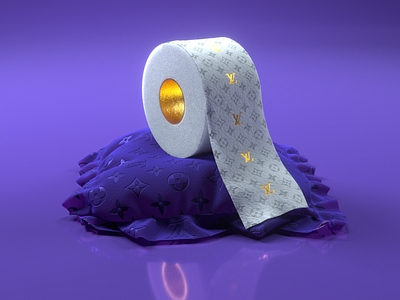 Louis Vuitton's new product line, Le Papier Toilette Doré . 3d c4d cinema 4d design octane product realistic render