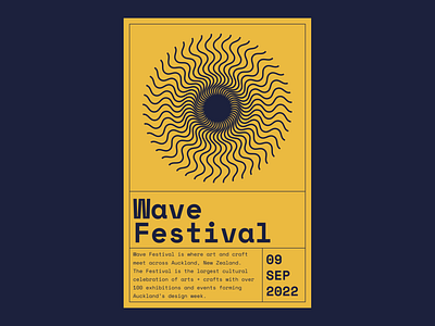 Wave Festival Poster - Alternate layout design figma geometry graphic design poster retro shapes visual design