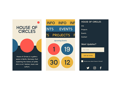 House of Circles - Mobile Layout