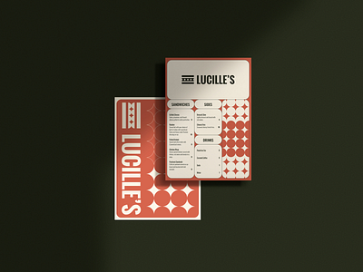 Menu for Lucille's branding design figma graphic design print