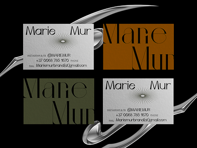 Business cards "MARIEMUR" branding clean illustration logo minimal