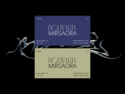 Business cards "Bolinaria" branding clean illustration logo minimal