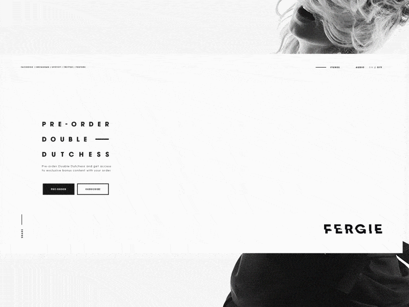 Fergie animation clean design fergie gif music product ui userinterface ux visual web