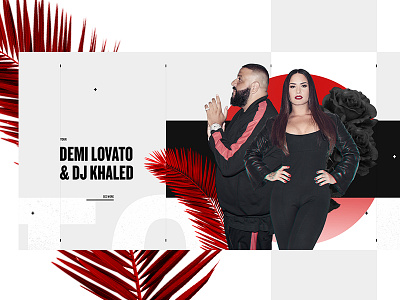 DEMI LOVATO & DJ KHALED | Official page cleanly design homepage interface landing minimal music red ui ux web