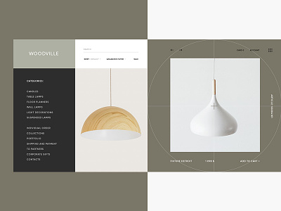 Woodville clean color design geometric homepage interface lamp landing minimal minimalism minimalistic online store ui userinterface ux web website