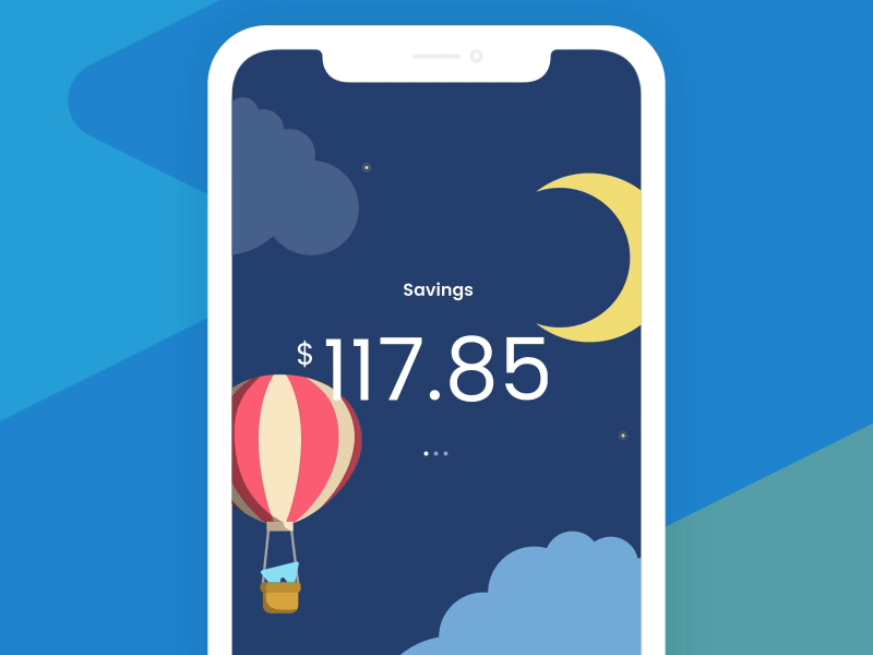 WinWin Save app - Home screen animation character design finance home illustration interaction ios motion online bank user experience user interface
