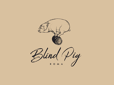 BLIND PIG Identity Logo cocktails drink icon illustraion logo logotype mark