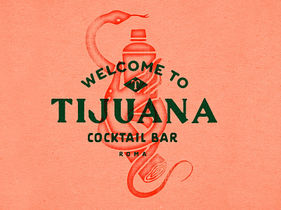 Welcome to Tijuana bar drink icon illustration logo logotype mark shaker snake snake logo