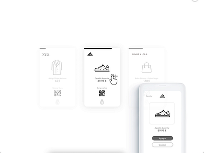 Experience Screen + App animation app design interface minimalist screens shop shopping app ux