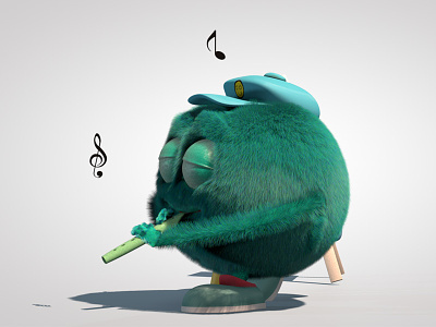 Music 3d animation c4d character monster