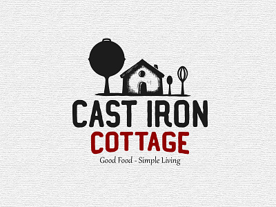 Cast Iron Cottage logo asaad black cast iron cottage food logo red vintage