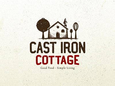 Cast Iron Cottage logo asaad black cast cottage food iron logo red vintage