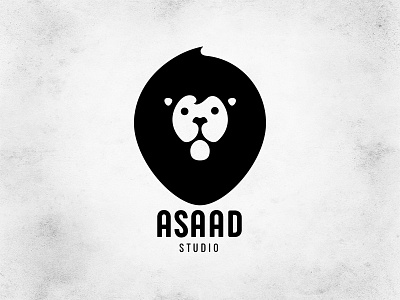 Lion Logo asaad studio black lion lion logo negative space simple white