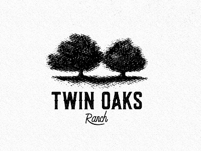 Engraved Farm Logo agriculture black engrave farm hand drawn illustration logo logo design ranch rustic tree twin oaks typography vintage