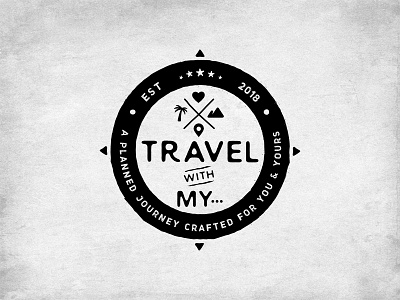 Vintage Travel logo asaad asaad studio black cross design embled logo illustration logo love palm rustic travel typography vintage