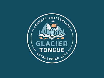 Glacier Tongue - Music studio glacier glacier tongue glacier tongue hand drawn logo mountain logo record label rustic tongue vector vintage