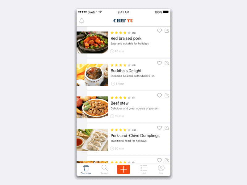 Chef Yu upload page interaction design ux design