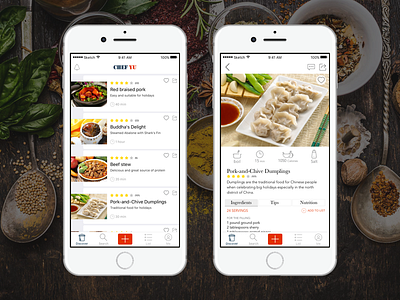 Chef Yu App Design app design interface