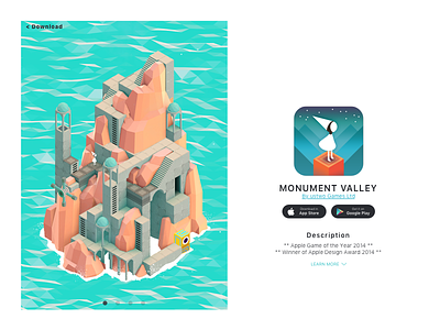 #043 - Download App 100 ui design challenge daily ui design download app page monument valley