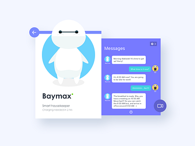 #069 - Direct Message 100 day ui design challenge baymax big hero 6 daily ui direct message housekeeper bot