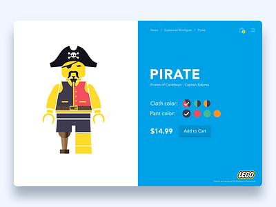 #091 - Customize Product 100 day ui design challenge customize product daily ui lego minifigure pirate