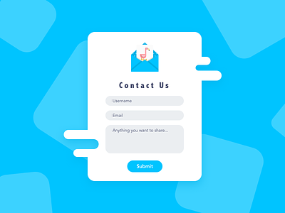 #095 - Contact Us 100 day ui design challenge blue contact contact us daily ui ui ux